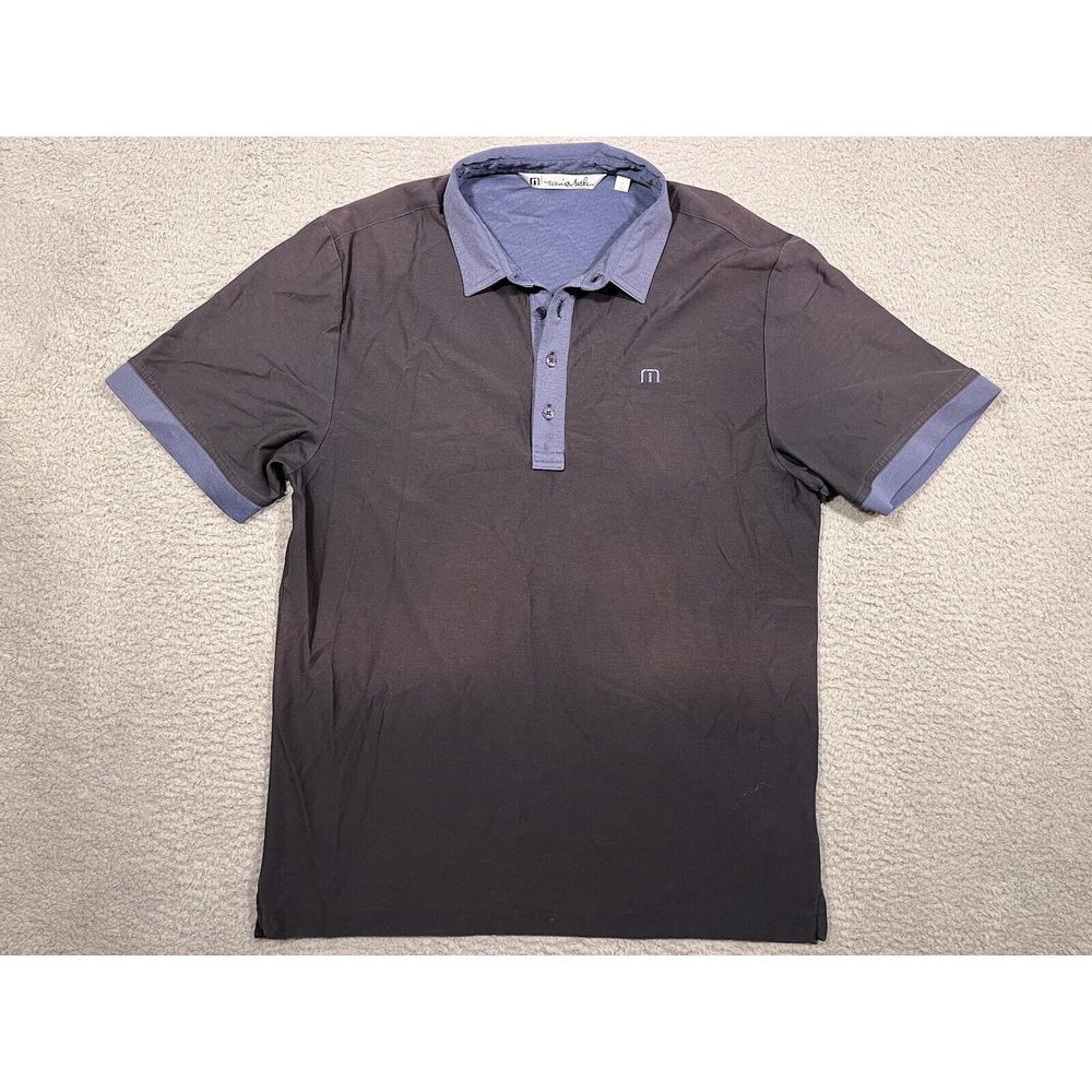 Travis Mathew Mens Short Sleeve‎ Polo Athletic Large L Dark Blue Pima Cotton